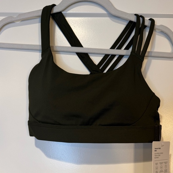 Athleta Train Free Sports Bra A-C Aspen Olive Green - Picture 4 of 6